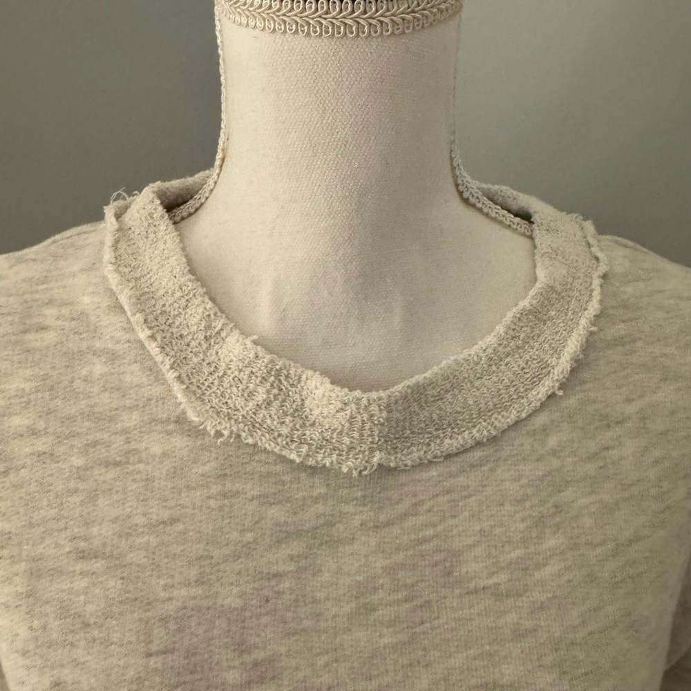 Soft surroundings rustica cream sweatshirt with button detail sleeves - Picture 4 of 10